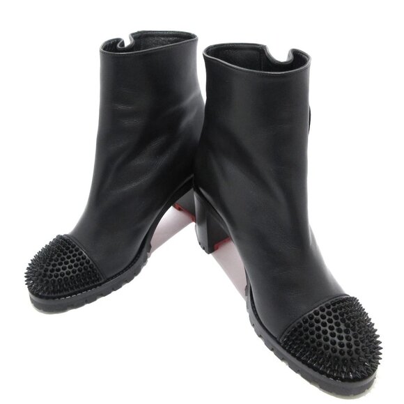 CHRISTIAN LOUBOUTIN OLIVIA SNOW Black Leather - Women's Boots 845-072125 - Picture 2 of 9